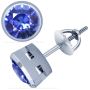 Looking for a Round Shape Blue Sapphire Stud Earrings