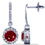 Find Round Shape Ruby Dangling Earrings With Round Diamonds 