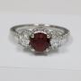 Stunning Round Ruby Halo Ring with Sparkling Diamond Accents