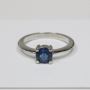 Exquisite Untreated Round Blue Sapphire Solitaire Ring