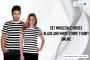 Get Wholesale Unisex Black and White Stripe T-Shirt Online