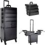 Black Matte 3-Tiers Accordion Professional Aluminum Case
