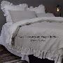 Elevate Your Bedroom with Two Tones Ruffles Duvet Cover