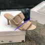 Manolo Blahnik Gable Mules Suede With Square Buckle Khaki