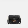 Coach Georgie Saddle Bag in Pebble Leather and Smooth Leathe