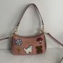 Coach Teri Shoulder Bag in Pebble Leather with Creature Patc