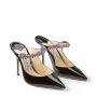 Jimmy Choo Bing 100 Mules Women Patent Leather With Crystal 