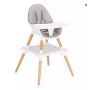 Novel White Wooden High Baby Chair for Eating