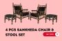 Buy 4 pcs Sankheda Chair & Stool Set