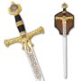 King Solomon Sword Gold Medieval Broadsword With Plaque
