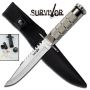 Silver Stainless Steel Emergency Survival Knife with Kit and