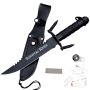 Spiked Black Rambo Style Survival Knife NEW