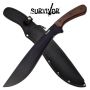 Survivor 22 Inch Machete Survival Knife with Wood Handle and