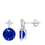 white gold blue sapphire everyday earrings