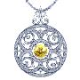 Buy yellow Sapphire Pendant With Round Diamonds (6.56cttw