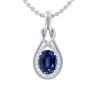 1 ceylon blue sapphire stone pendant with diamonds 