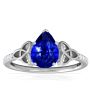 14k White Gold untreated blue sapphire ring