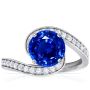 Natural blue sapphire classic bypass ring 