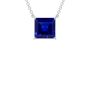 Natural square blue sapphire stone pendant 