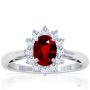 Princess Diana Inspired Oval Untreated Ruby Halo Ring 