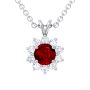Heated real ruby pendant neckalce for sale 