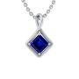 Natural square blue sapphire pendant 