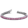 14k White Gold Heated natural pink sapphire bracelets 