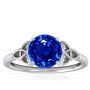 AAAAA breathtaking round blue sapphire ring 