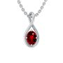Natural Ruby Oval pendant in a twist four prong setting
