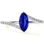 Sapphire Bypass Ring With Prong Set Round Diamonds for women