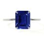 18 diamonds 14K White Gold Blue Sapphire Hidden Halo Ring