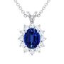 AAAAA natural blue sapphire pendant with diamonds 