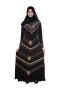 Black 3 Flower Lycra Abaya or Burqa With Hijab