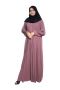 Modest City Self-Design Pink Button With Plate Abaya