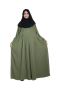 Parrot Green Button With Plate Abaya or Burqa With Hijab 