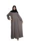 Buy Modest City Self Design Grey Button With Plate Abaya or 