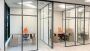 Modern office space partition with door and room dividers By