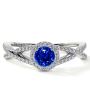 Shop Online Round Blue Sapphire Halo Ring 