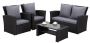 4 Seater Black Rattan Corner Sofa Set – Wicker Outdoor Furni