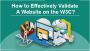 Steps to validate W3C plugins with the help of a wordpress 