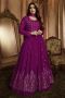 Embroidered Georgette Purple Eid Anarkali Suit with Dupatta