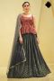 Embroidered Chinon chiffon Wedding Lehenga Choli in Grey