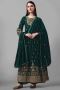 Pakistani Suit Green with Embroidered Georgette
