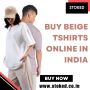 Stoked | Buy Beige Tshirts online in India