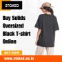 Buy Solids Oversized Black T-shirt Online