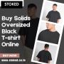 Buy Solids Oversized Black T-shirt Online