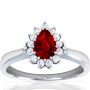 Unforgettable Ruby and Diamond Halo Ring in Natural Untreate