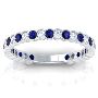 Blue Sapphire and Diamond Round Half-Bezel Ring (0.98cttw)