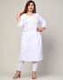 Beautiful Plus Size White Kurti - Swasti Clothing