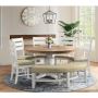 Round Dining Set | side chairs and bench | GwG Outlet 